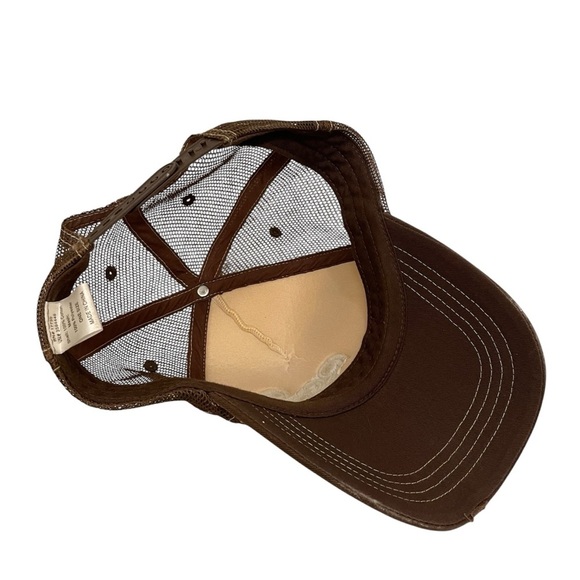 Trucker Cap Hat Brown Ivory Flowers Palm Trees Adjustable Men’s One Size - Picture 6 of 8